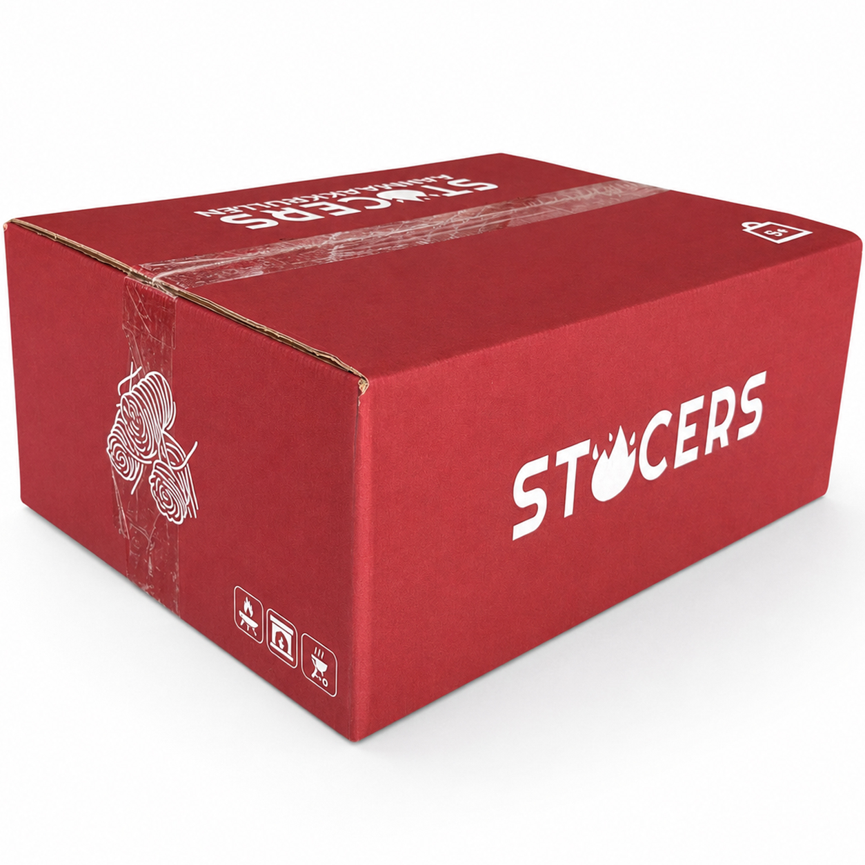 A closed 5 kg STOCERS box of wood wool firelighters
